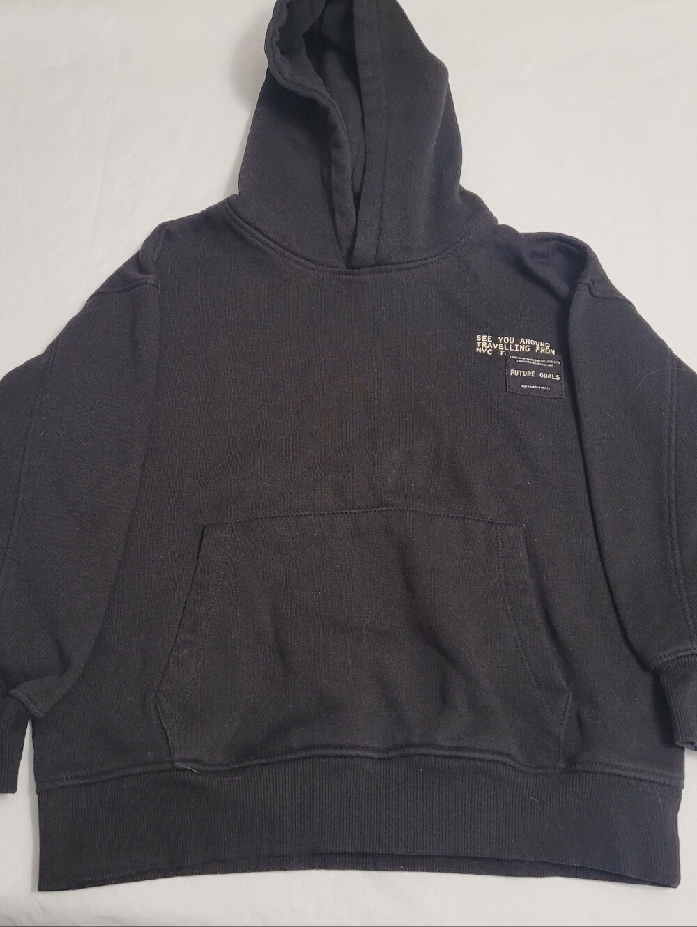 Zara Kids Future Goals Patch Hoodie Girls 8-9 CM 134 Black